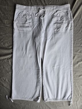 GAP White Wide-Leg Drawstring Sweat Pants